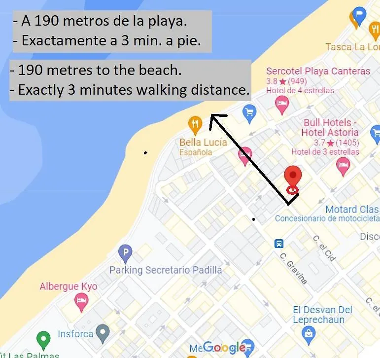 Apartment 2 Mins From Beach - Workstations - Parking - Bikes Las Palmas de Gran Canaria Spain